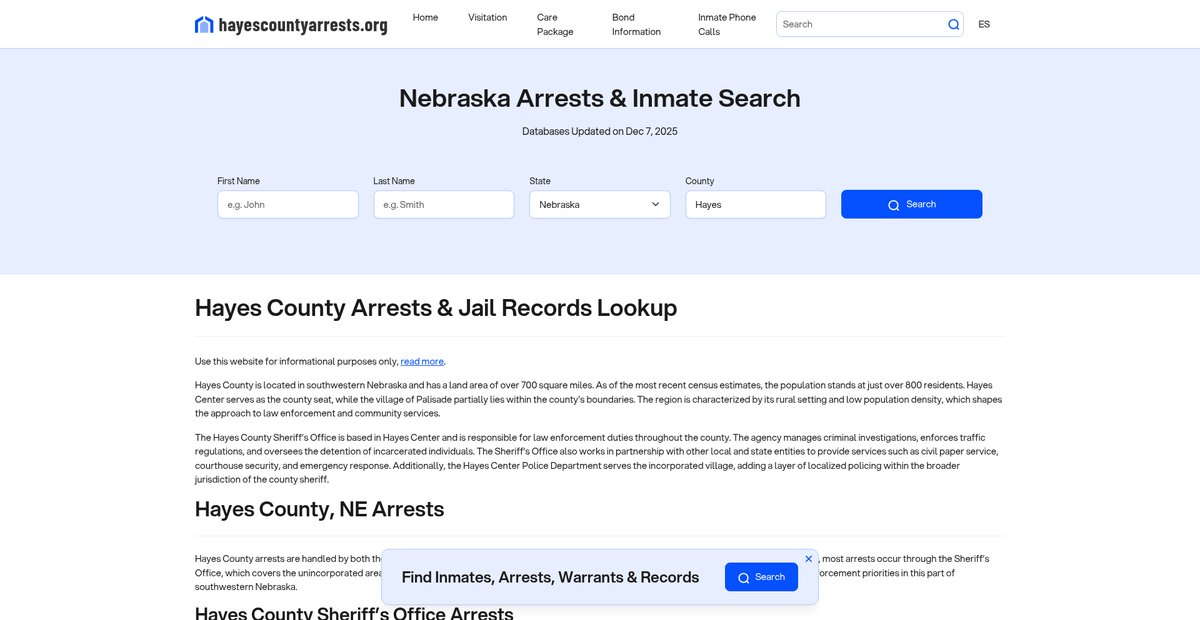Preview of hayescountyarrests.org