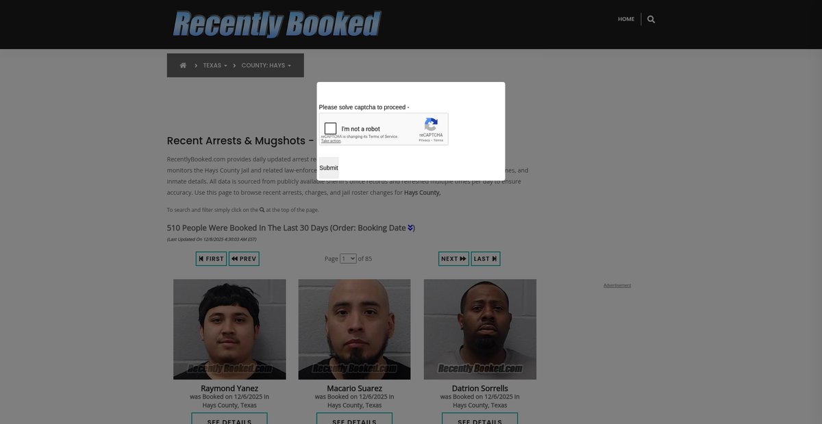 Preview of recentlybooked.com