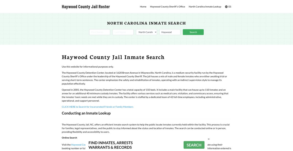Preview of haywoodcountyjail.org