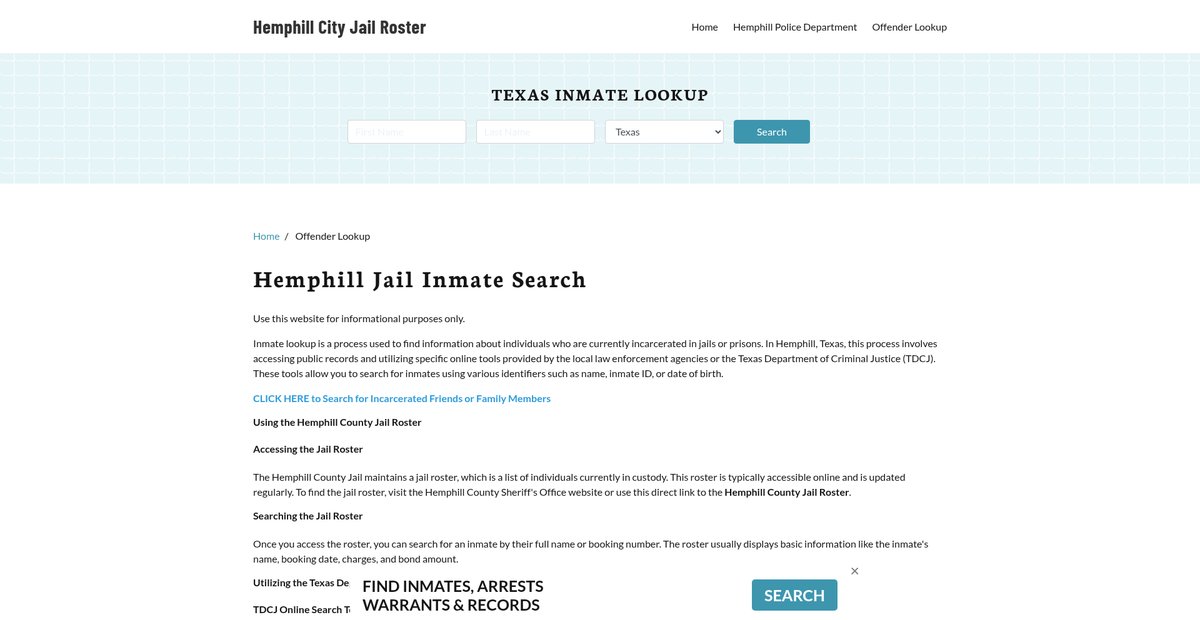Preview of hemphillcityjail.org