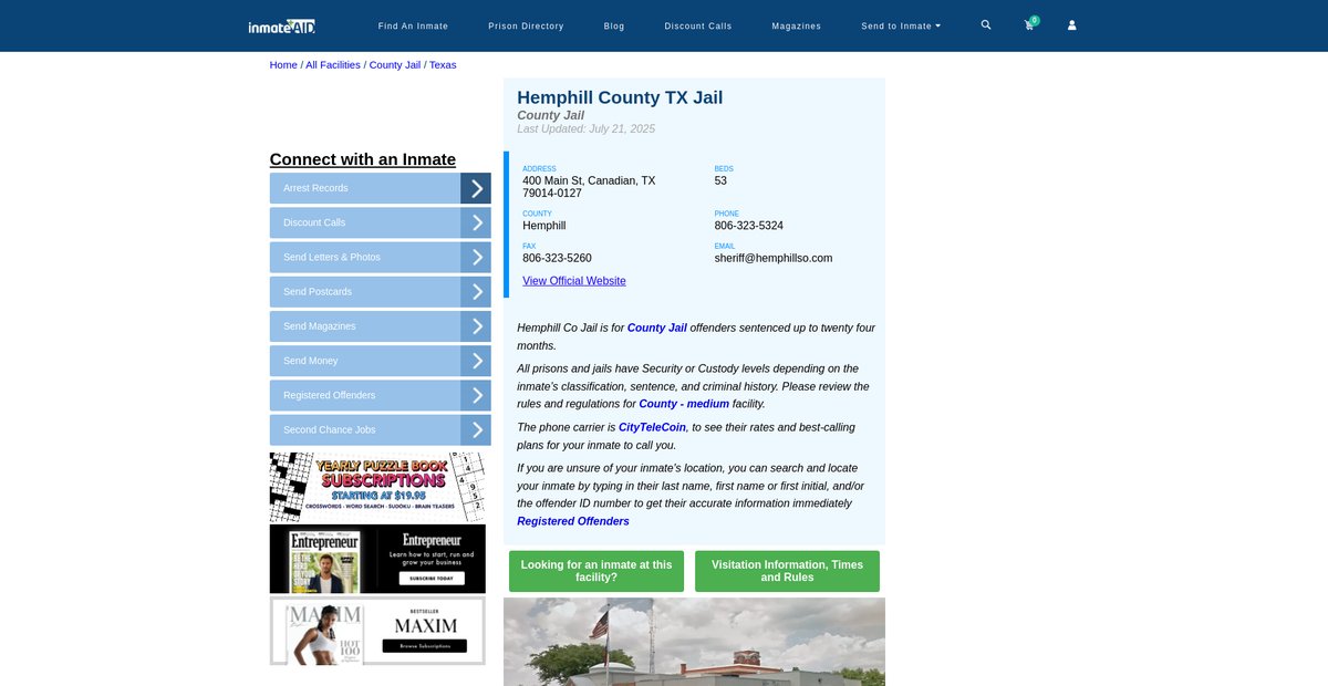 Preview of inmateaid.com