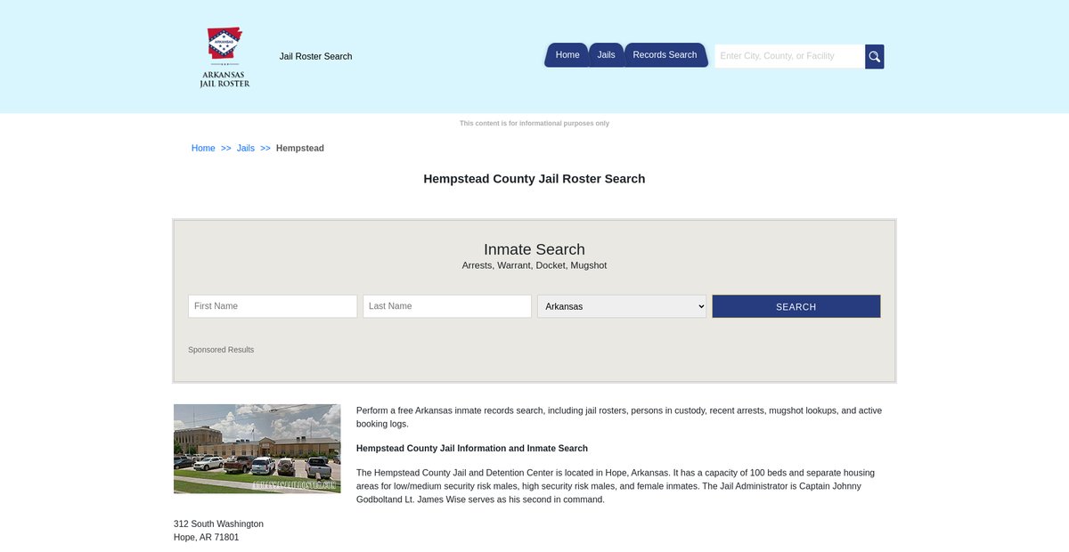 Preview of arkansasjailroster.com