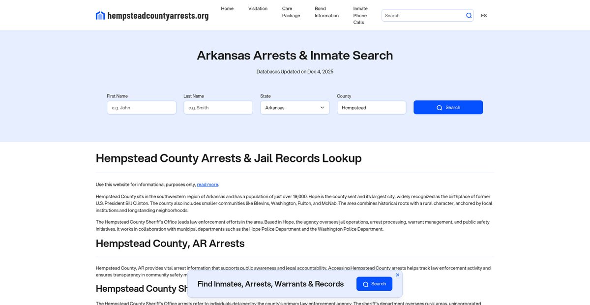 Preview of hempsteadcountyarrests.org