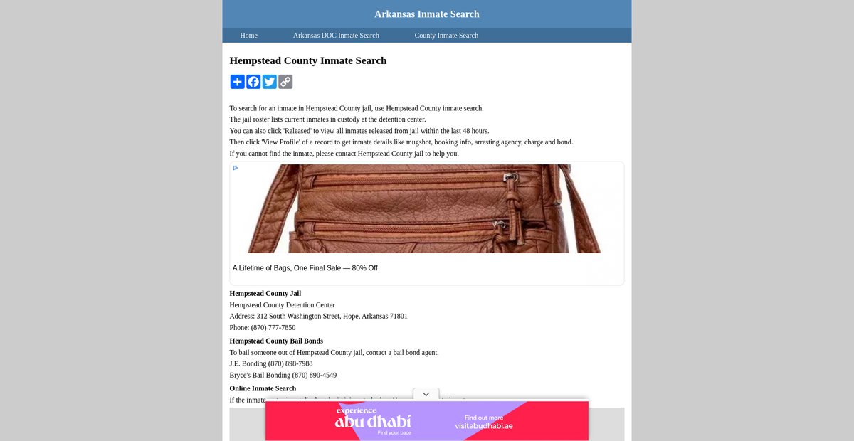 Preview of inmatesearcharkansas.org