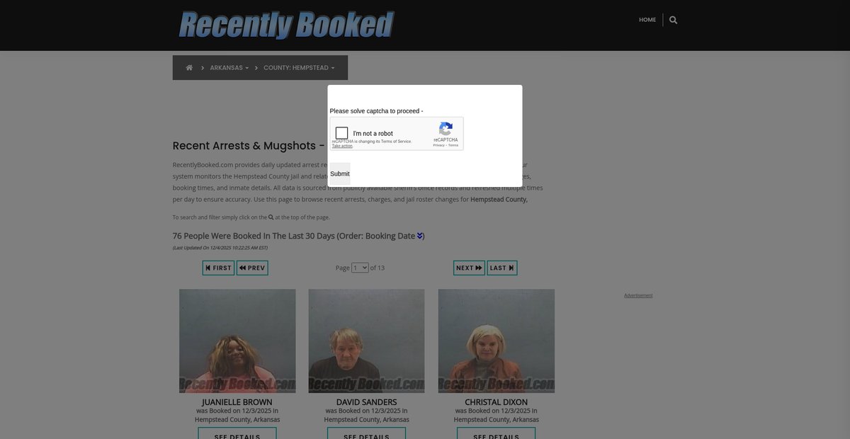 Preview of recentlybooked.com
