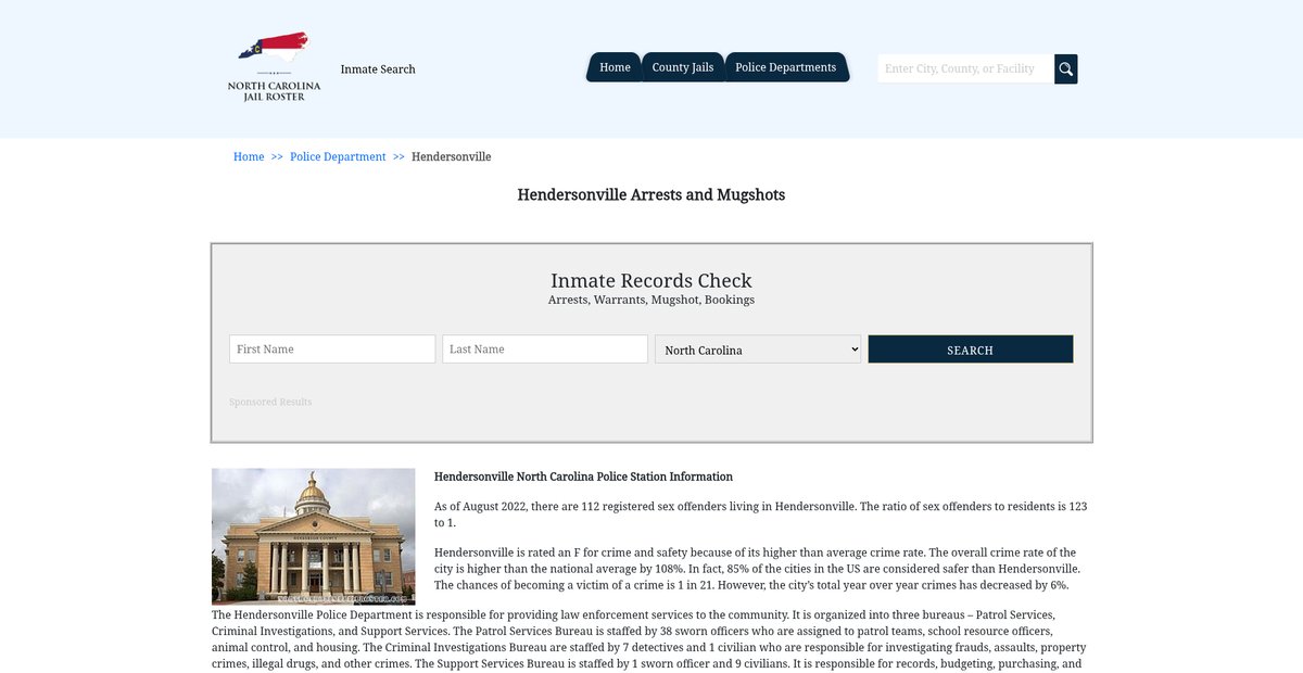 Preview of northcarolinajailroster.com