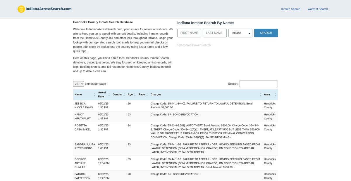 Preview of indianaarrestsearch.com