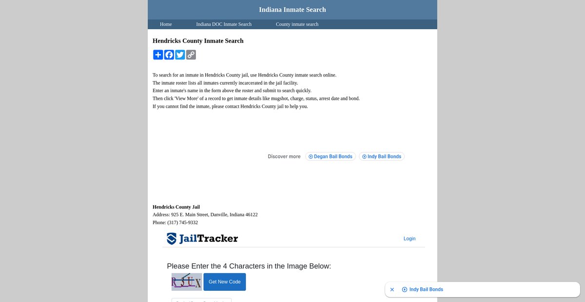 Preview of inmatesearchindiana.org