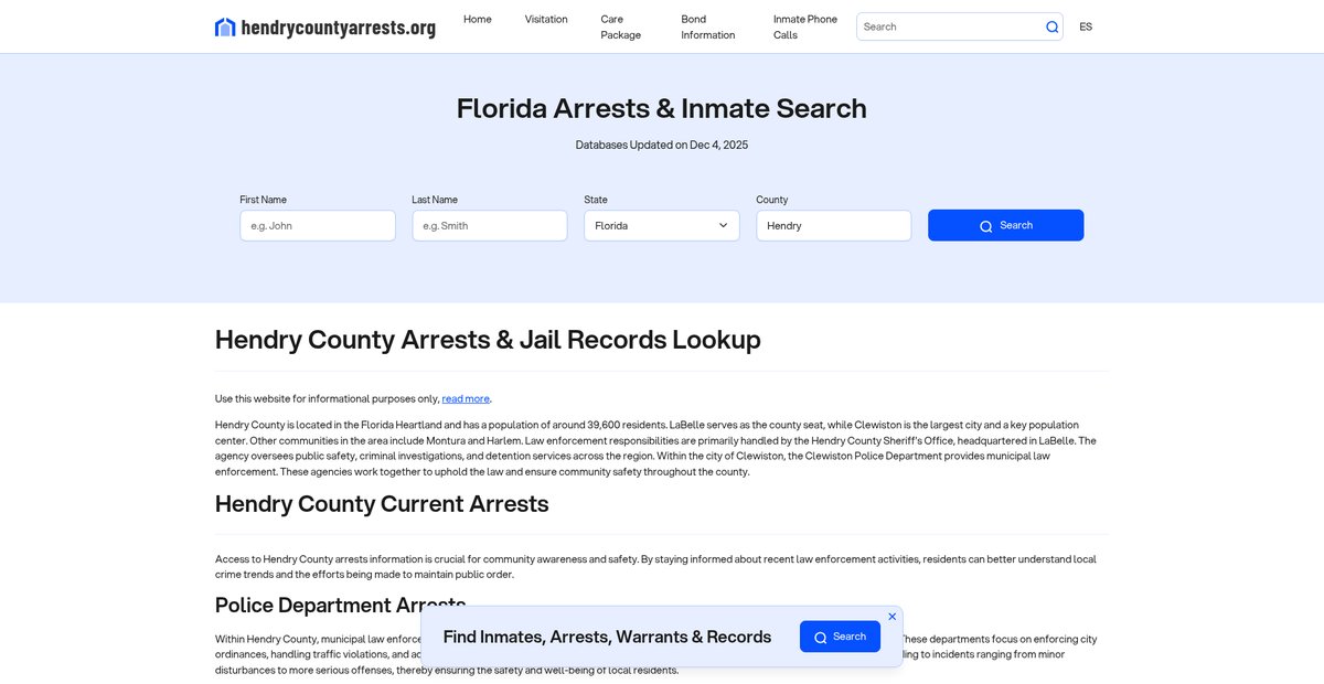 Preview of hendrycountyarrests.org