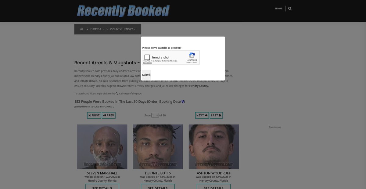 Preview of recentlybooked.com