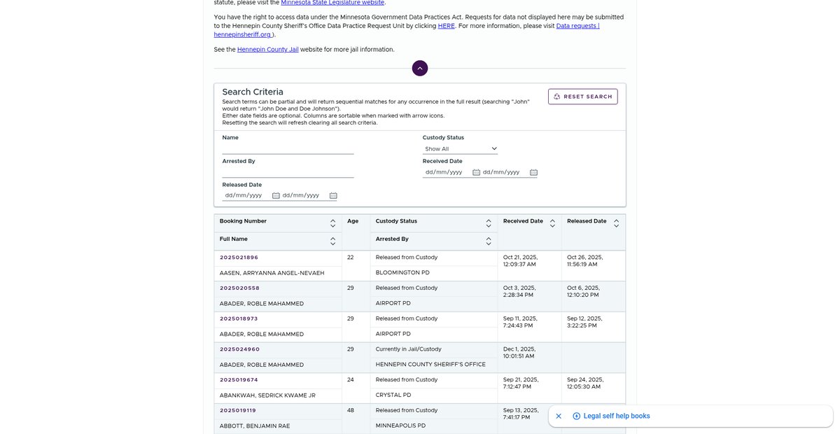 Preview of inmatesearchmn.org
