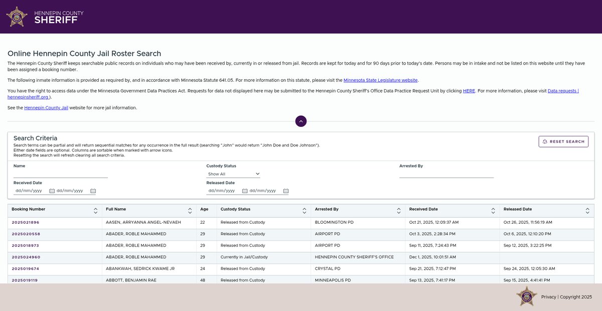 Preview of jailroster.hennepin.us