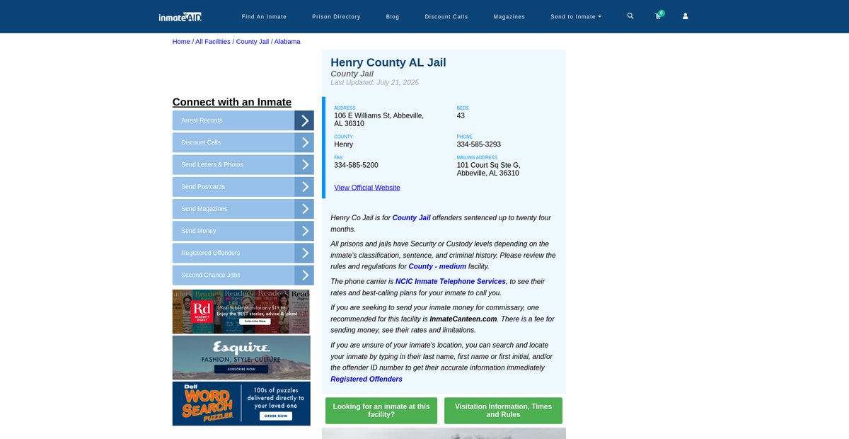 Preview of inmateaid.com
