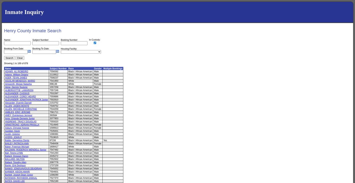 Preview of inmatesearch.co.henry.ga.us