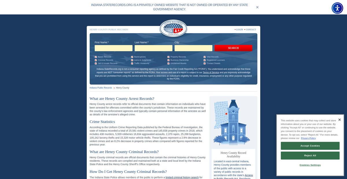 Preview of indiana.staterecords.org