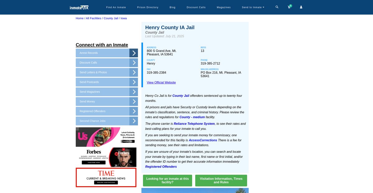 Preview of inmateaid.com