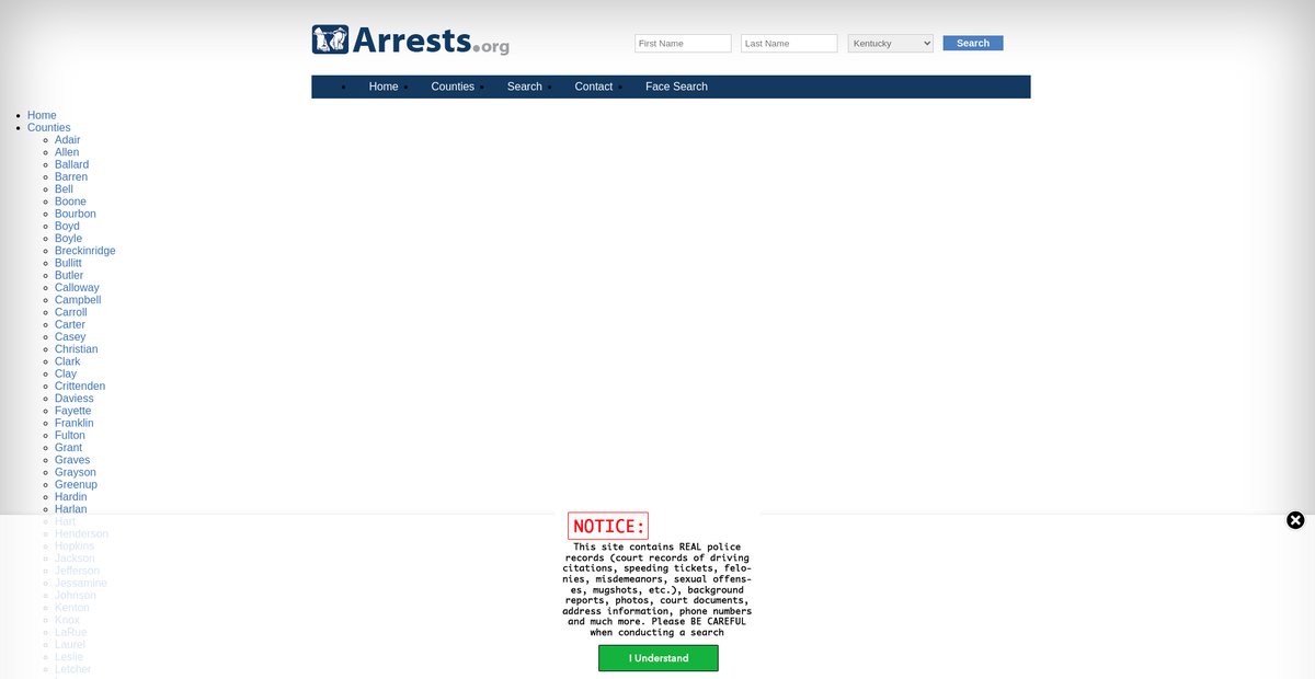 Preview of kentucky.arrests.org