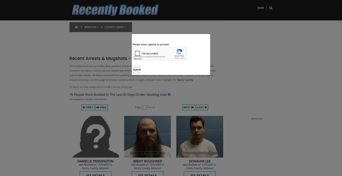 Preview of recentlybooked.com