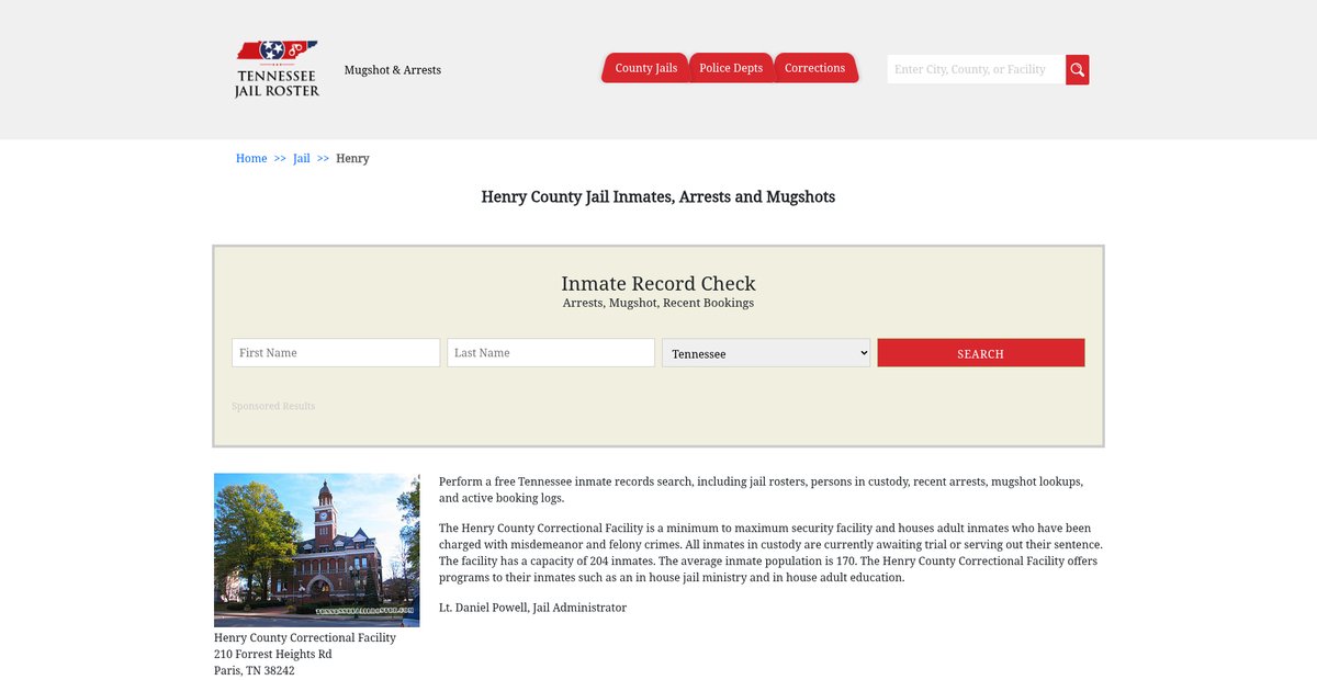 Preview of tennesseejailroster.com