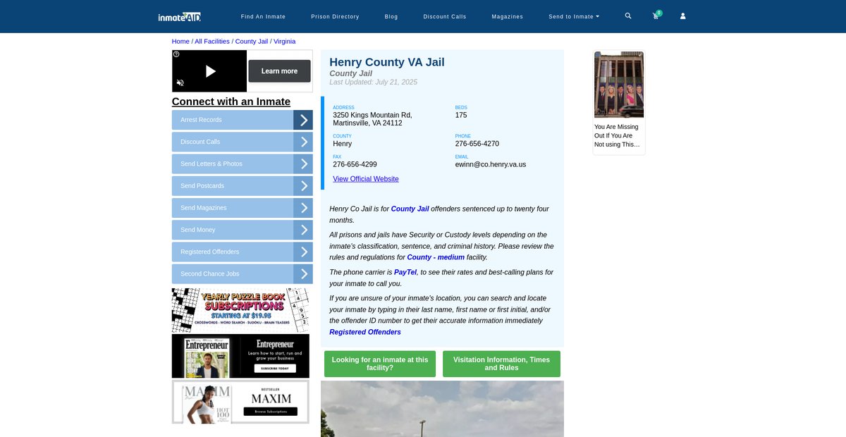 Preview of inmateaid.com