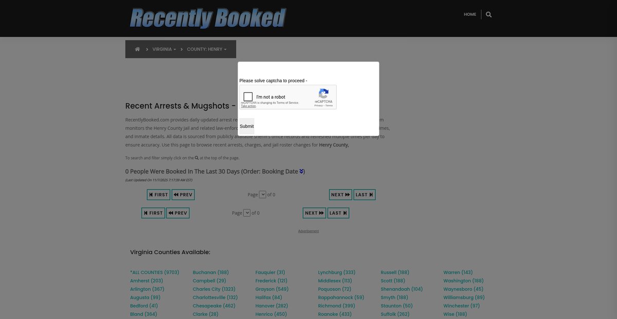 Preview of recentlybooked.com