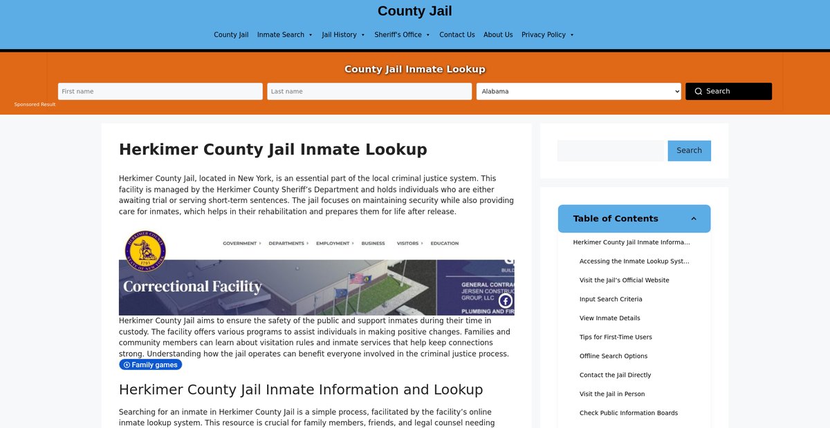 Preview of herkimer.countyjail.org