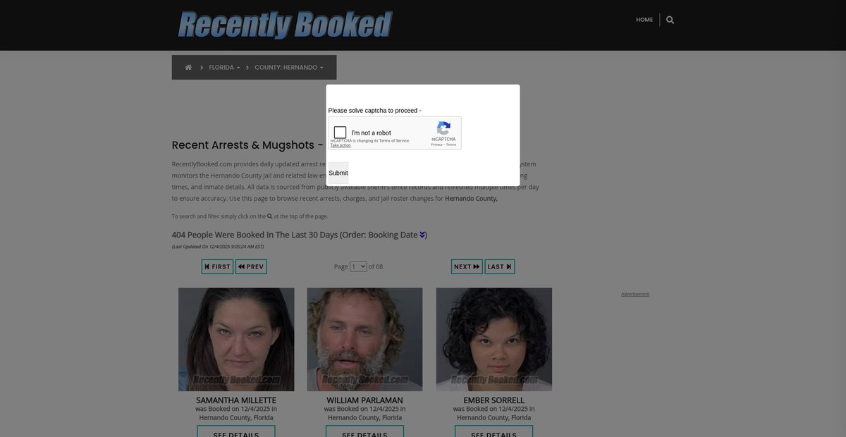 Preview of recentlybooked.com