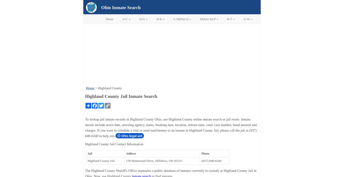Preview of inmatesearchoh.org