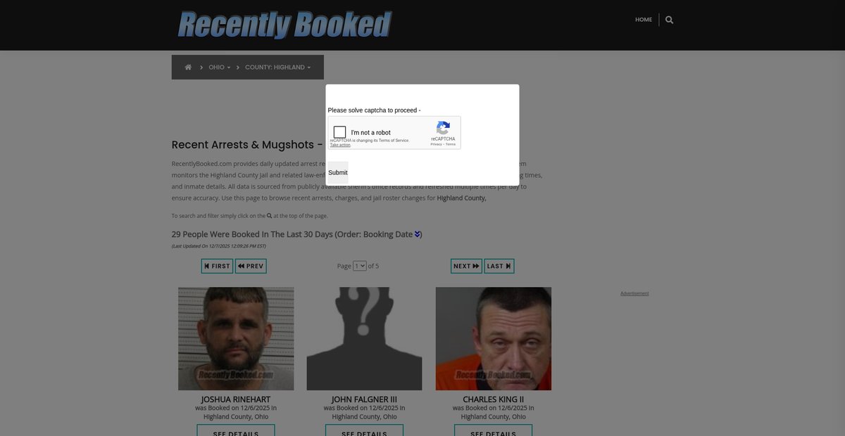 Preview of recentlybooked.com