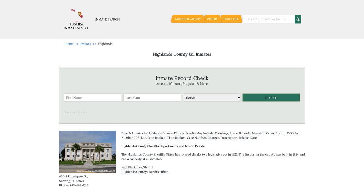 Preview of floridainmatesearch.net