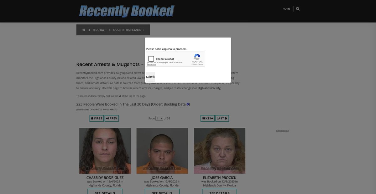 Preview of recentlybooked.com
