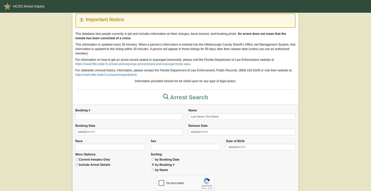 Preview of webapps.hcso.tampa.fl.us