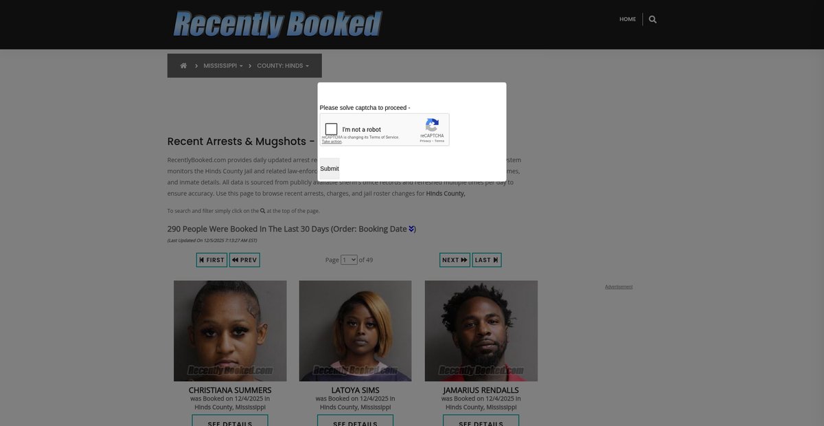 Preview of recentlybooked.com