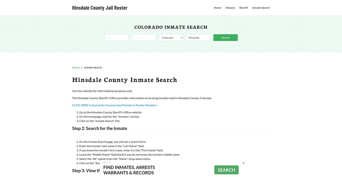 Preview of hinsdalecountyjail.org