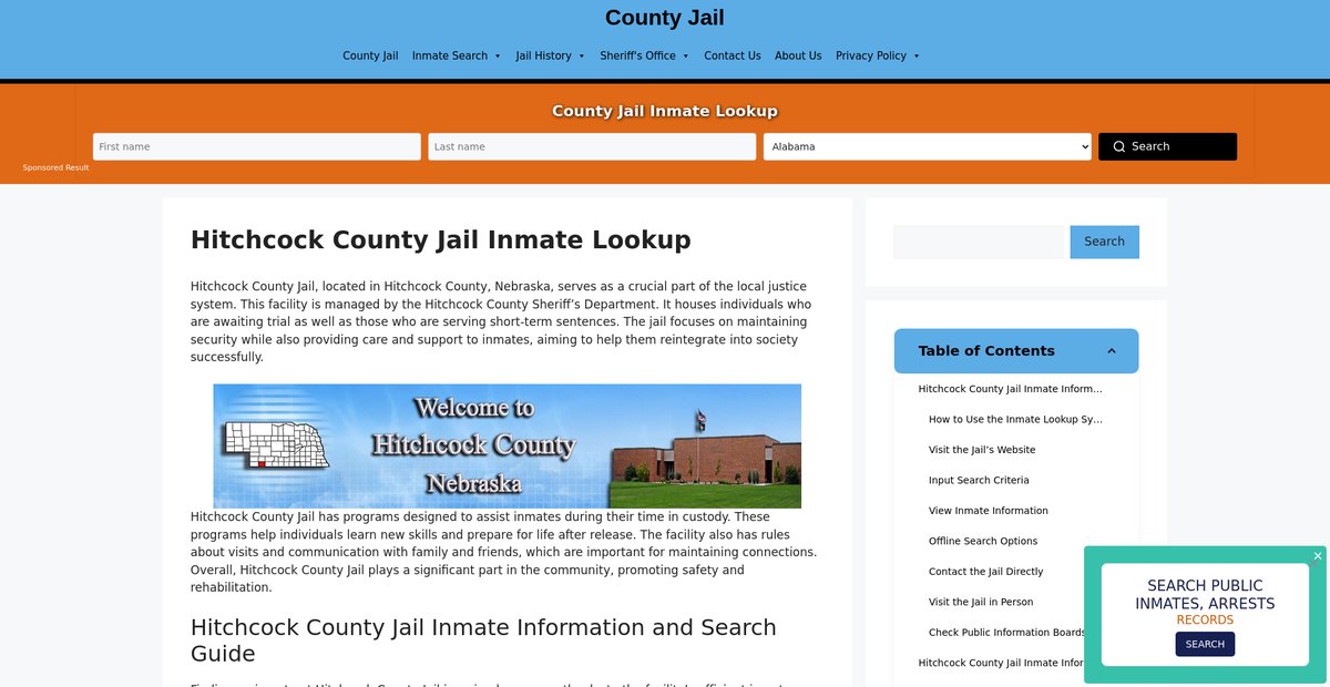 Preview of hitchcock.countyjail.org