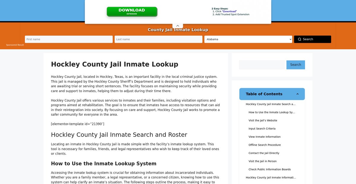 Preview of hockley.countyjail.org