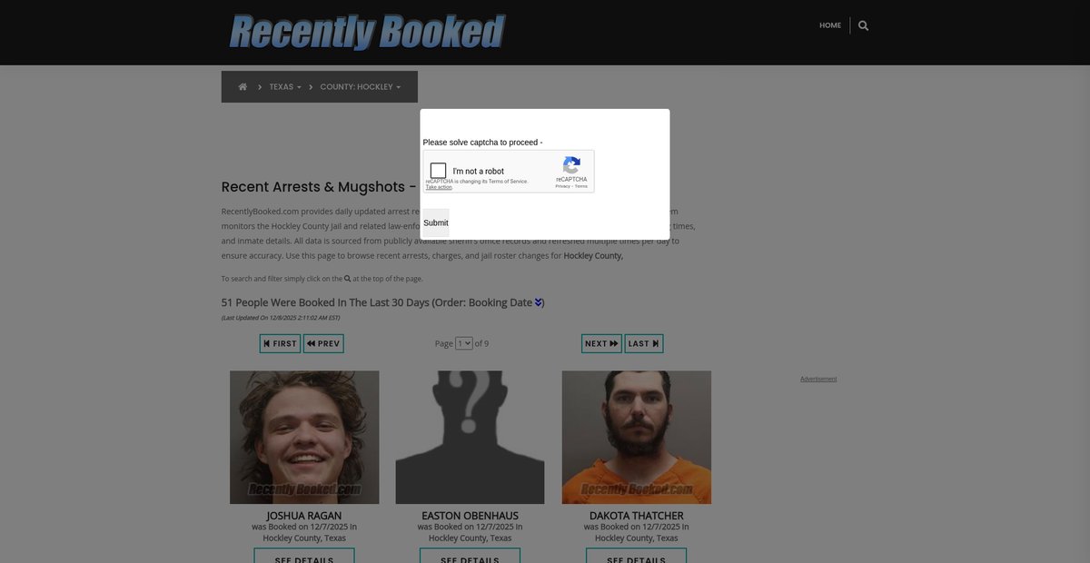 Preview of recentlybooked.com