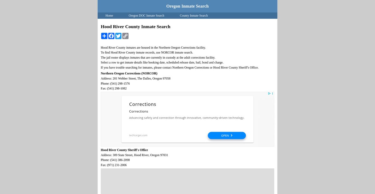 Preview of inmatesearchoregon.org
