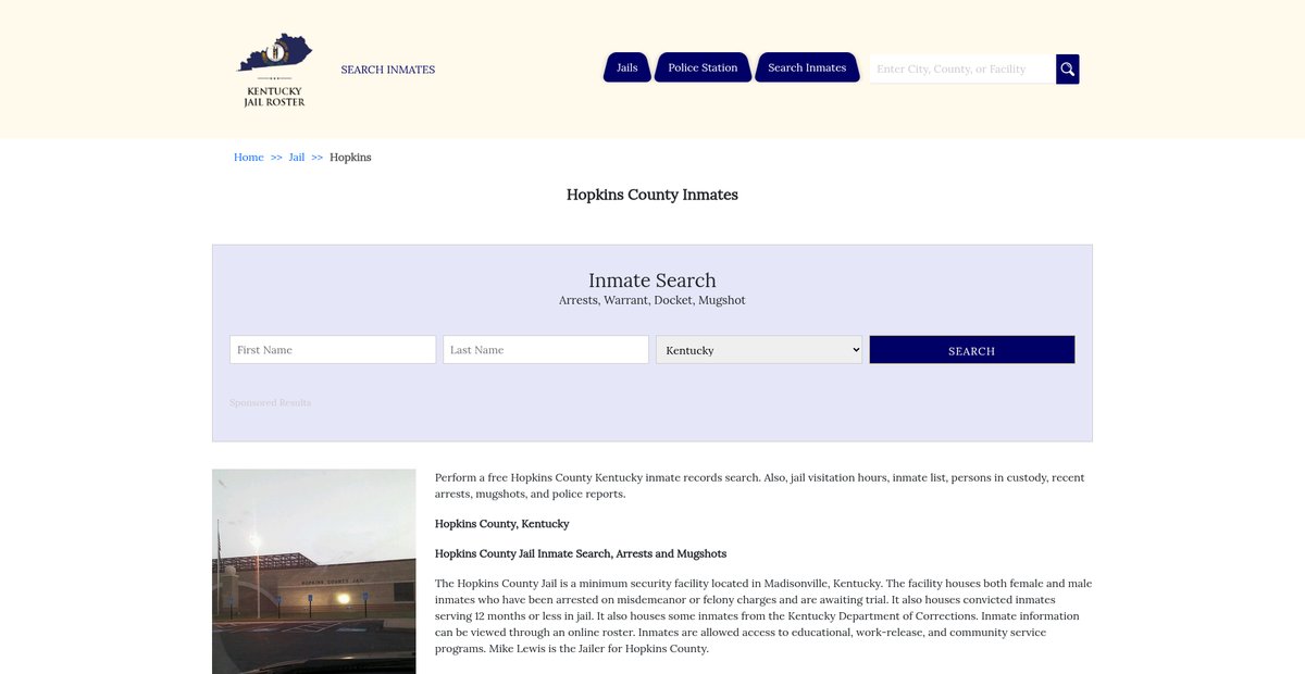 Preview of kentuckyjailroster.com