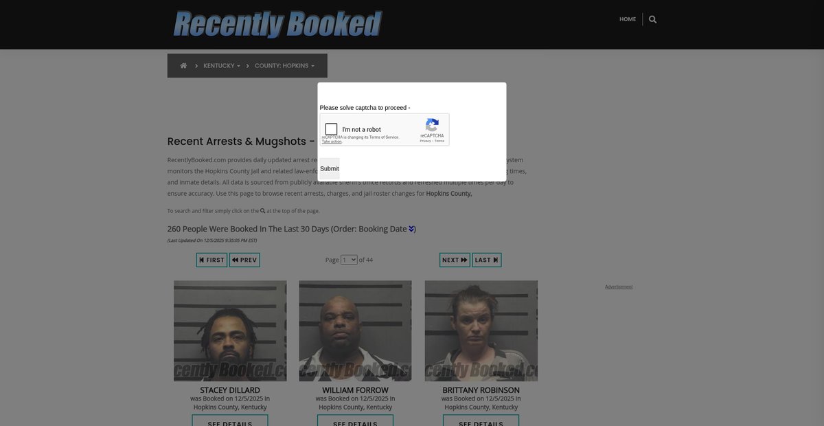 Preview of recentlybooked.com
