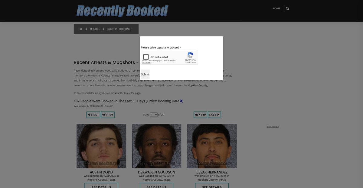 Preview of recentlybooked.com