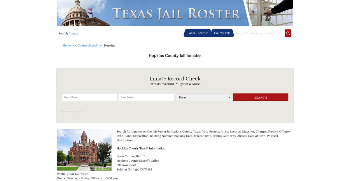 Preview of texasjailroster.com