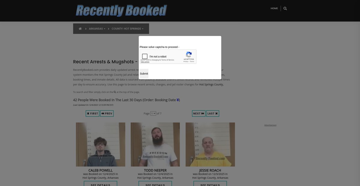 Preview of recentlybooked.com