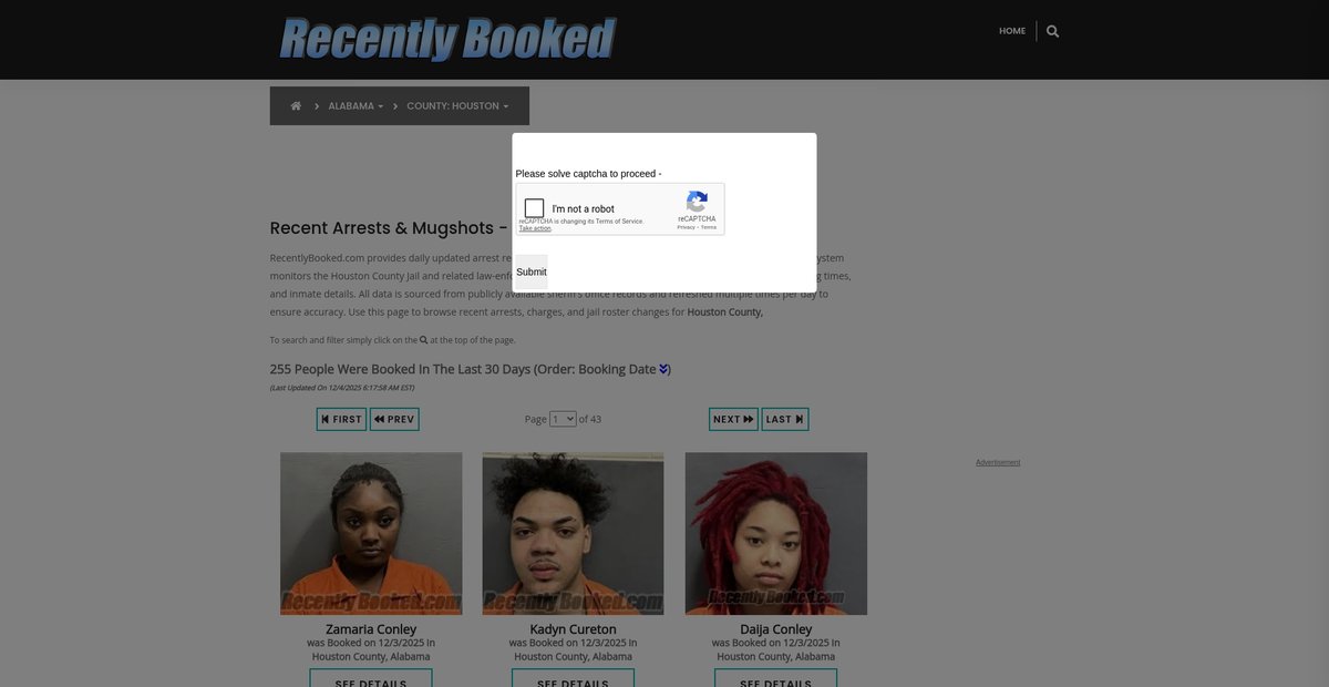 Preview of recentlybooked.com