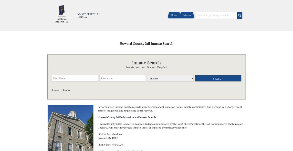 Preview of indianajailroster.com