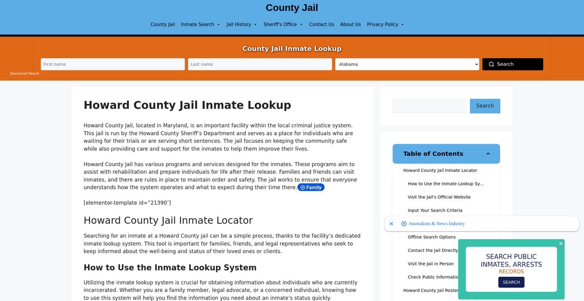Preview of howard.countyjail.org