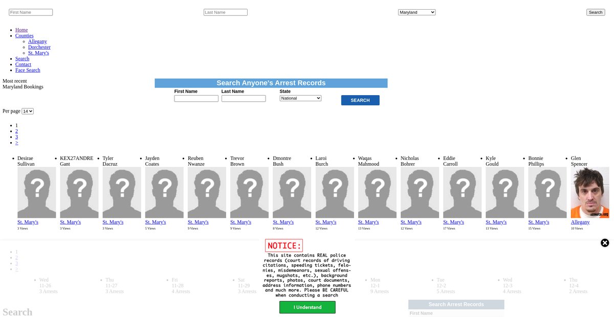 Preview of maryland.arrests.org