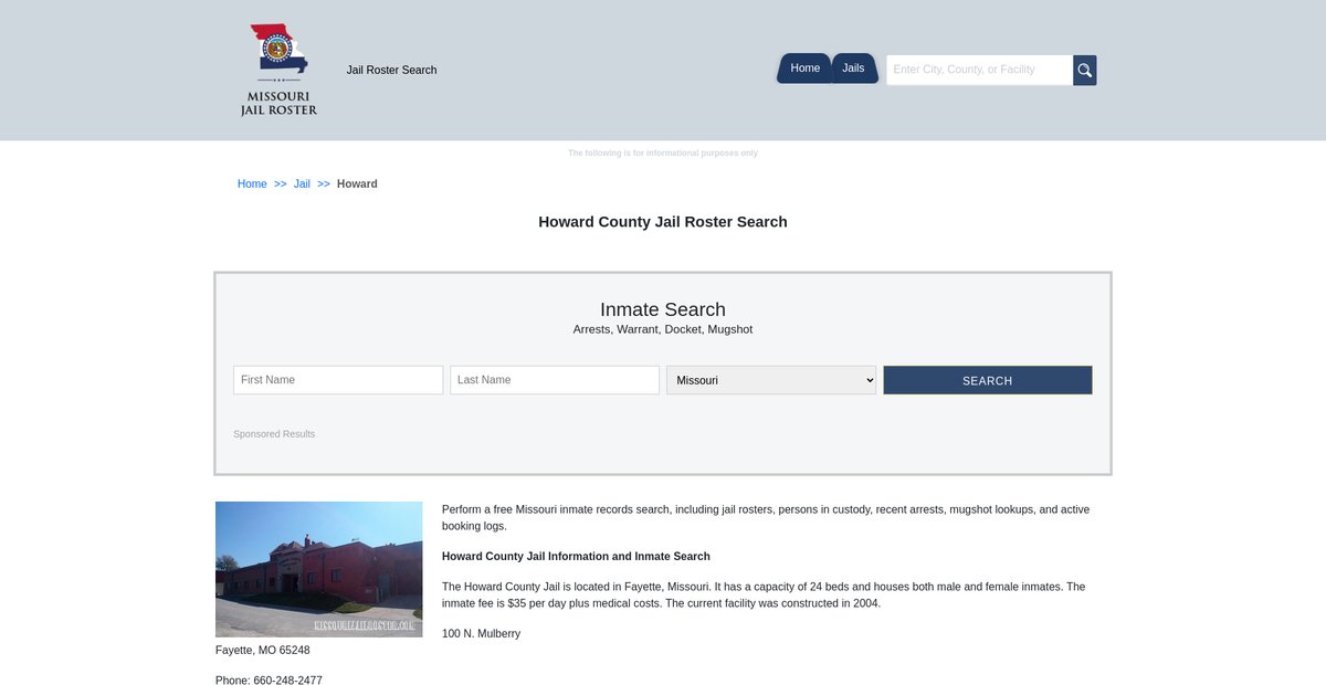 Preview of missourijailroster.com