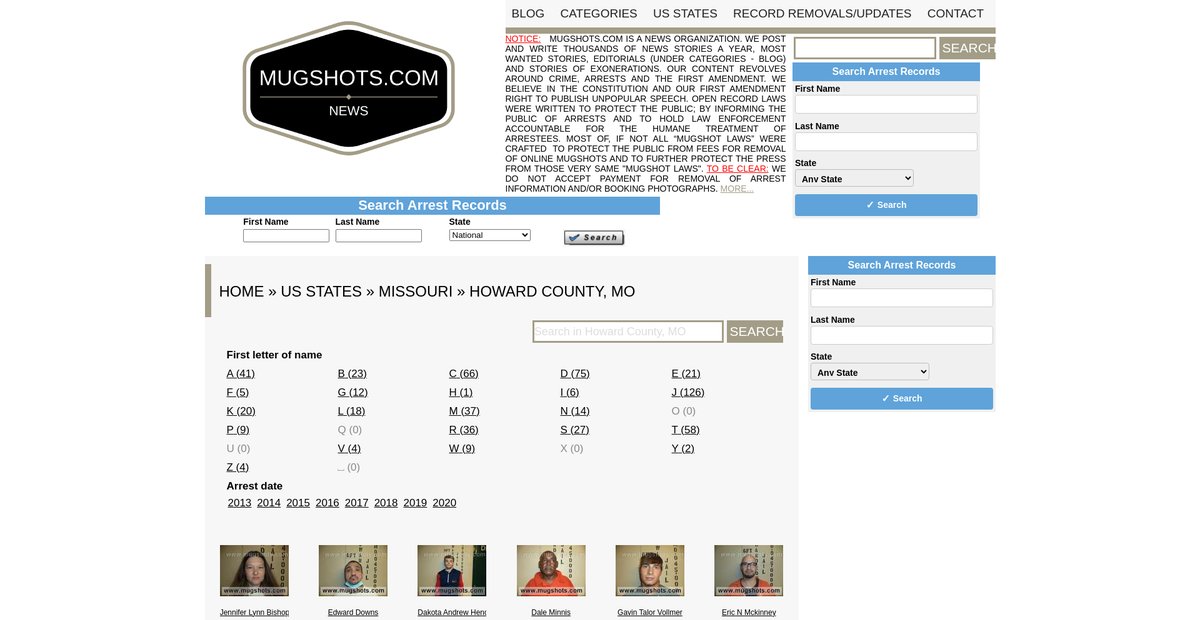 Preview of mugshots.com