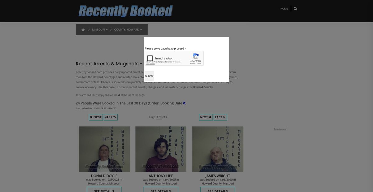 Preview of recentlybooked.com